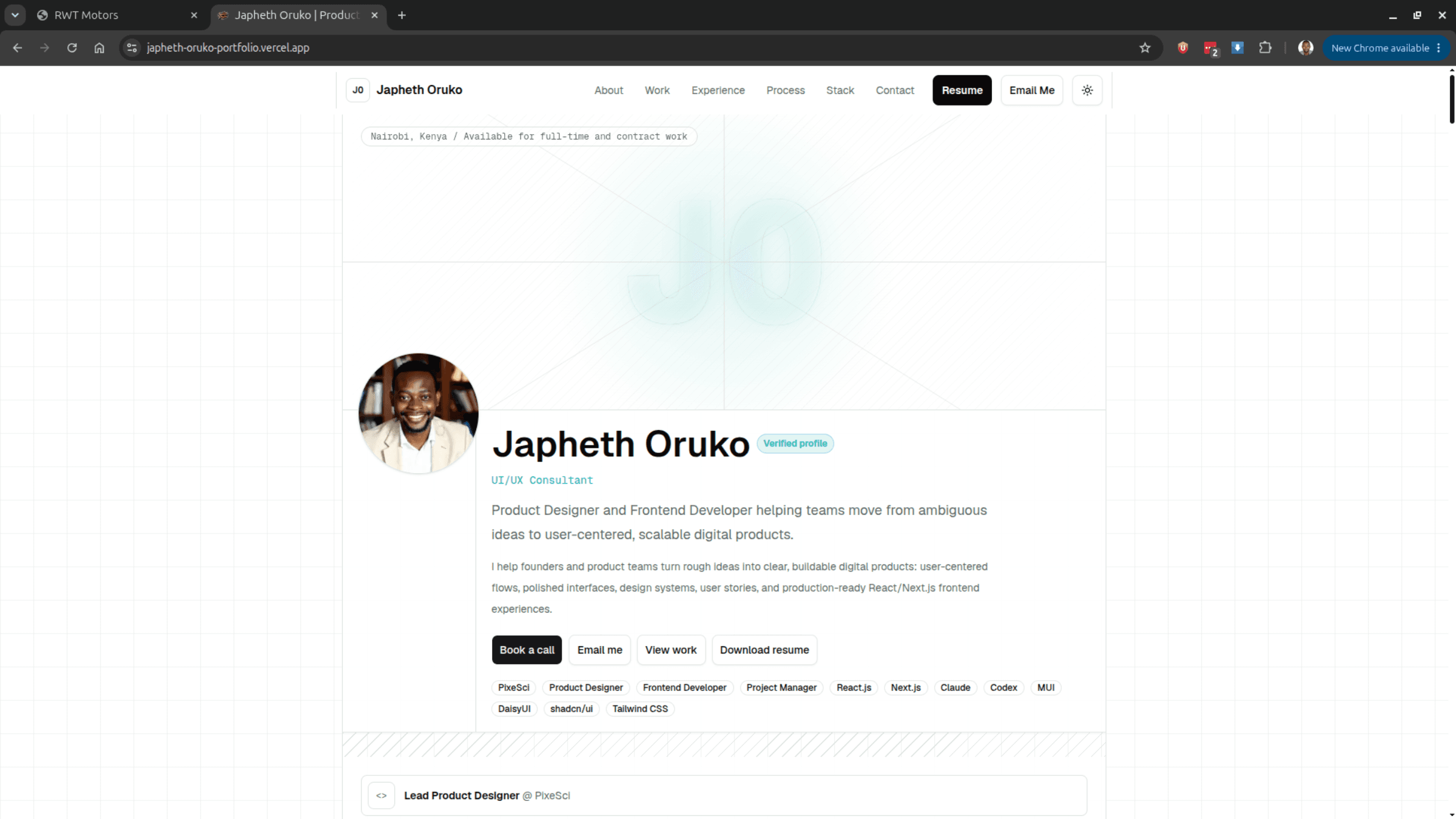 Personal Portfolio screenshot 1
