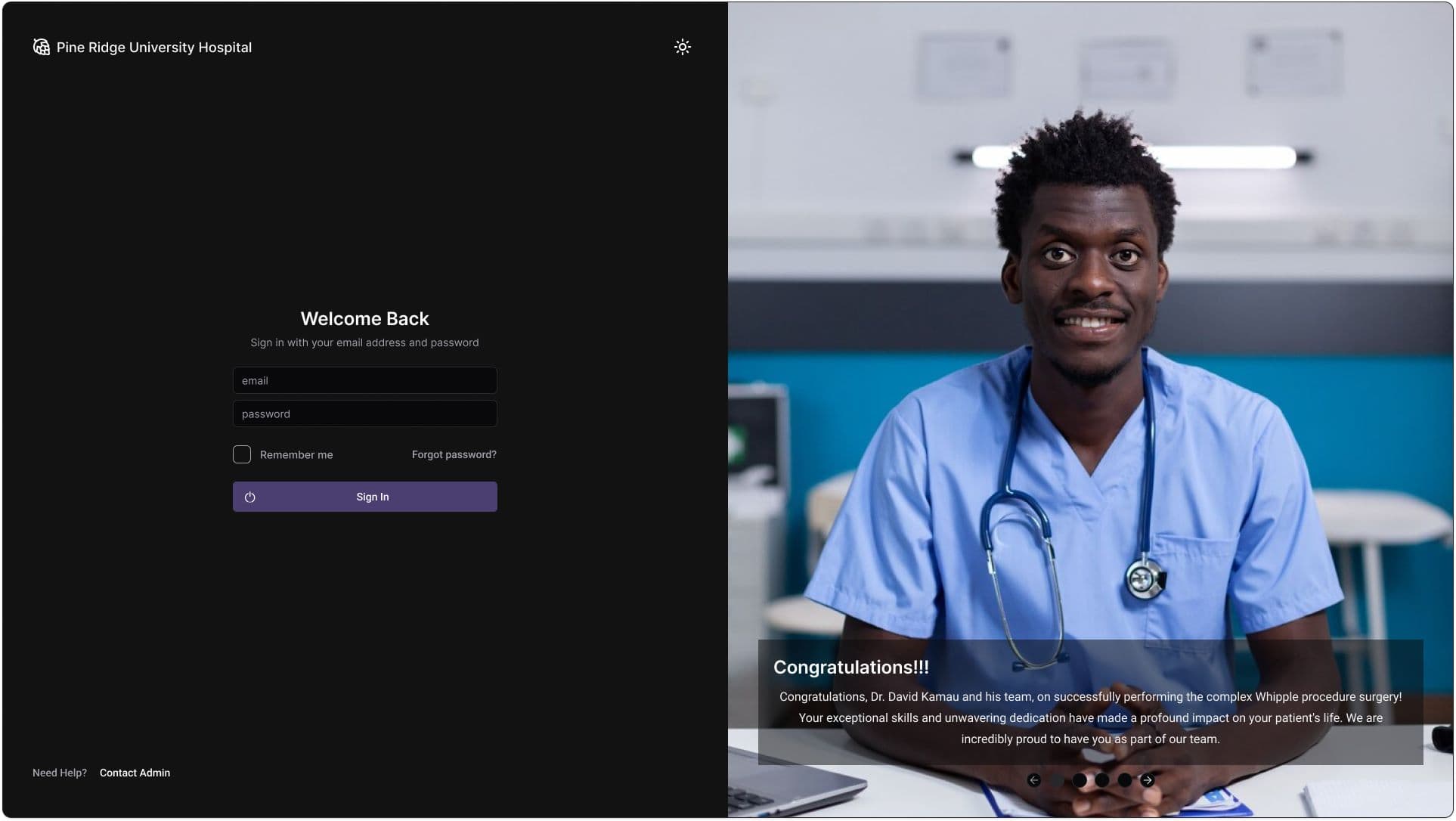 Hospital Management System UI/UX screenshot 1