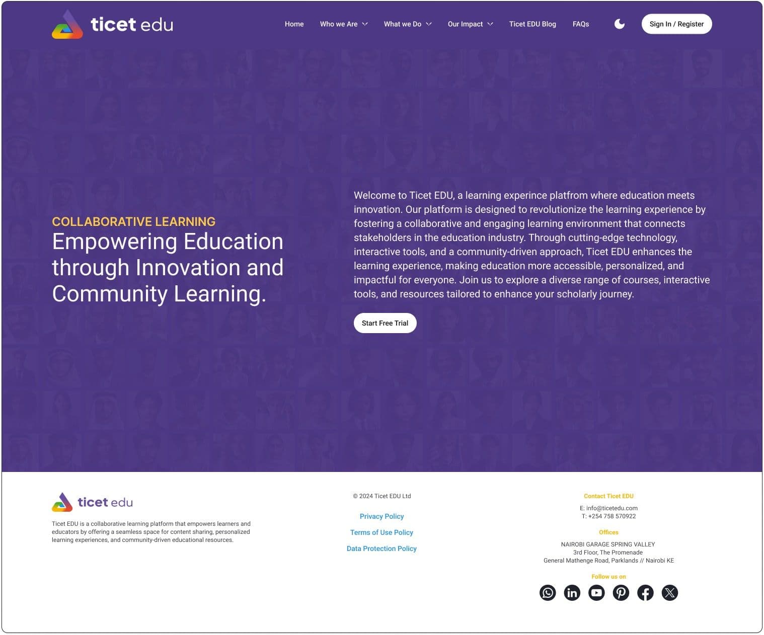 Ticet EDU Website UI/UX screenshot 1